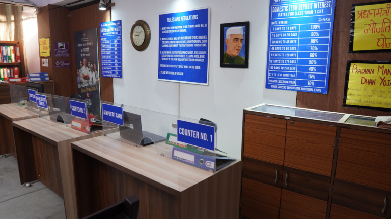 Bank Setup shooting set at Desi ChalChitra Studio, Delhi
