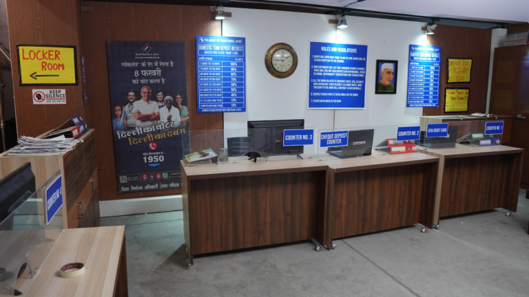 Bank Setup shooting set at Desi ChalChitra Studio, Delhi