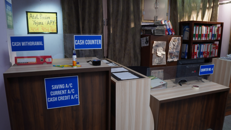 Bank Setup shooting set at Desi ChalChitra Studio, Delhi