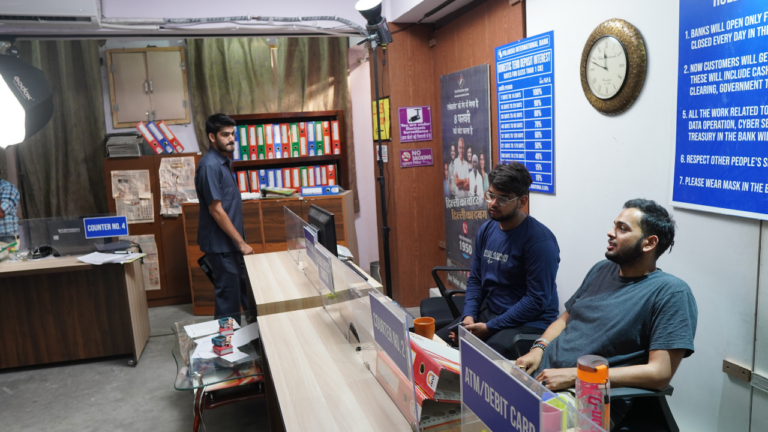 Bank Setup shooting set at Desi ChalChitra Studio, Delhi