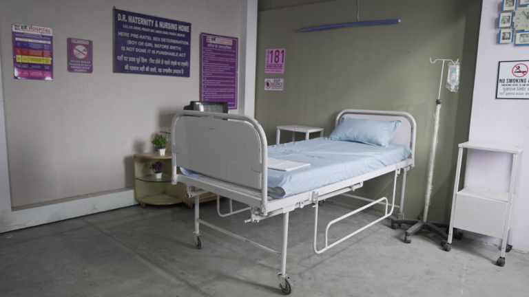Hospital Private Room Setup shooting set at Desi ChalChitra Studio, Delhi
