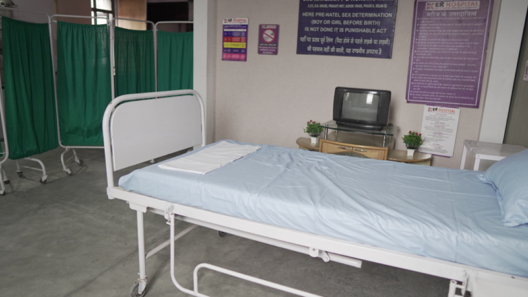 Hospital Private Room Setup shooting set at Desi ChalChitra Studio, Delhi
