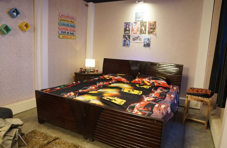 Family Bedroom shooting set at Desi ChalChitra Studio, Delhi