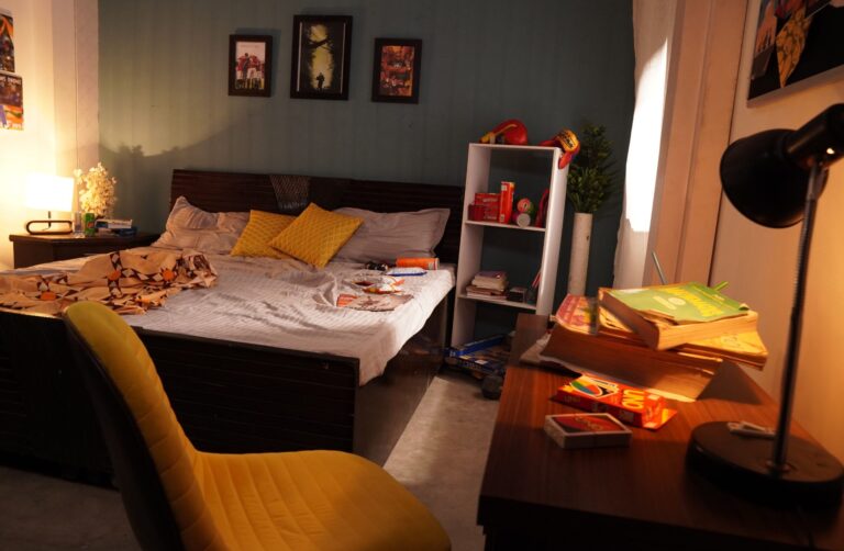 Girls Bedroom shooting set at Desi ChalChitra Studio, Delhi