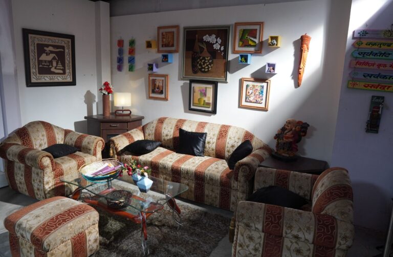 Family Living Room shooting set at Desi ChalChitra Studio, Delhi